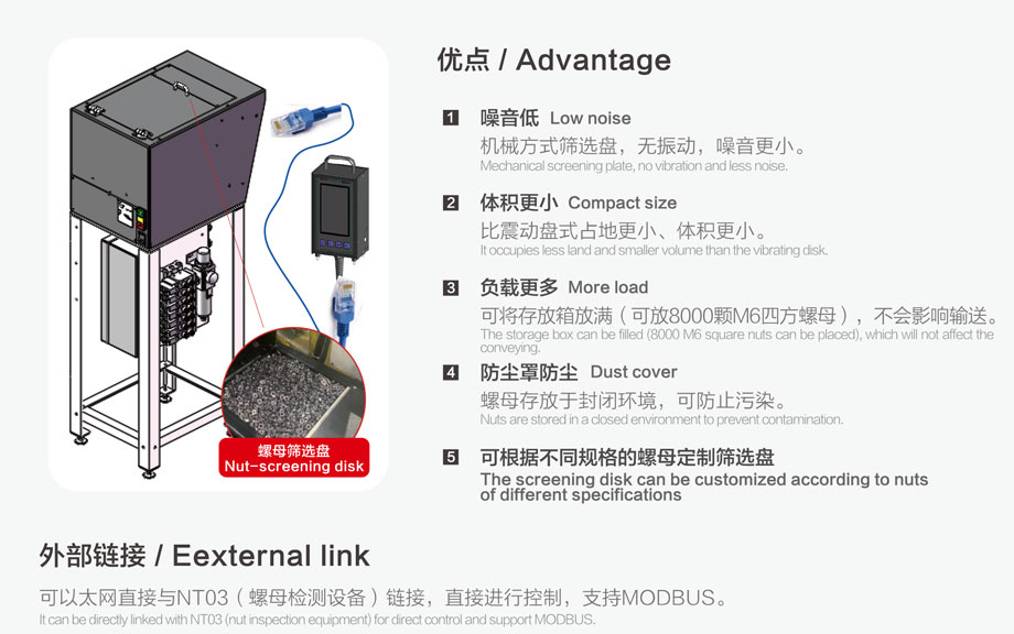 螺母輸送機優(yōu)點